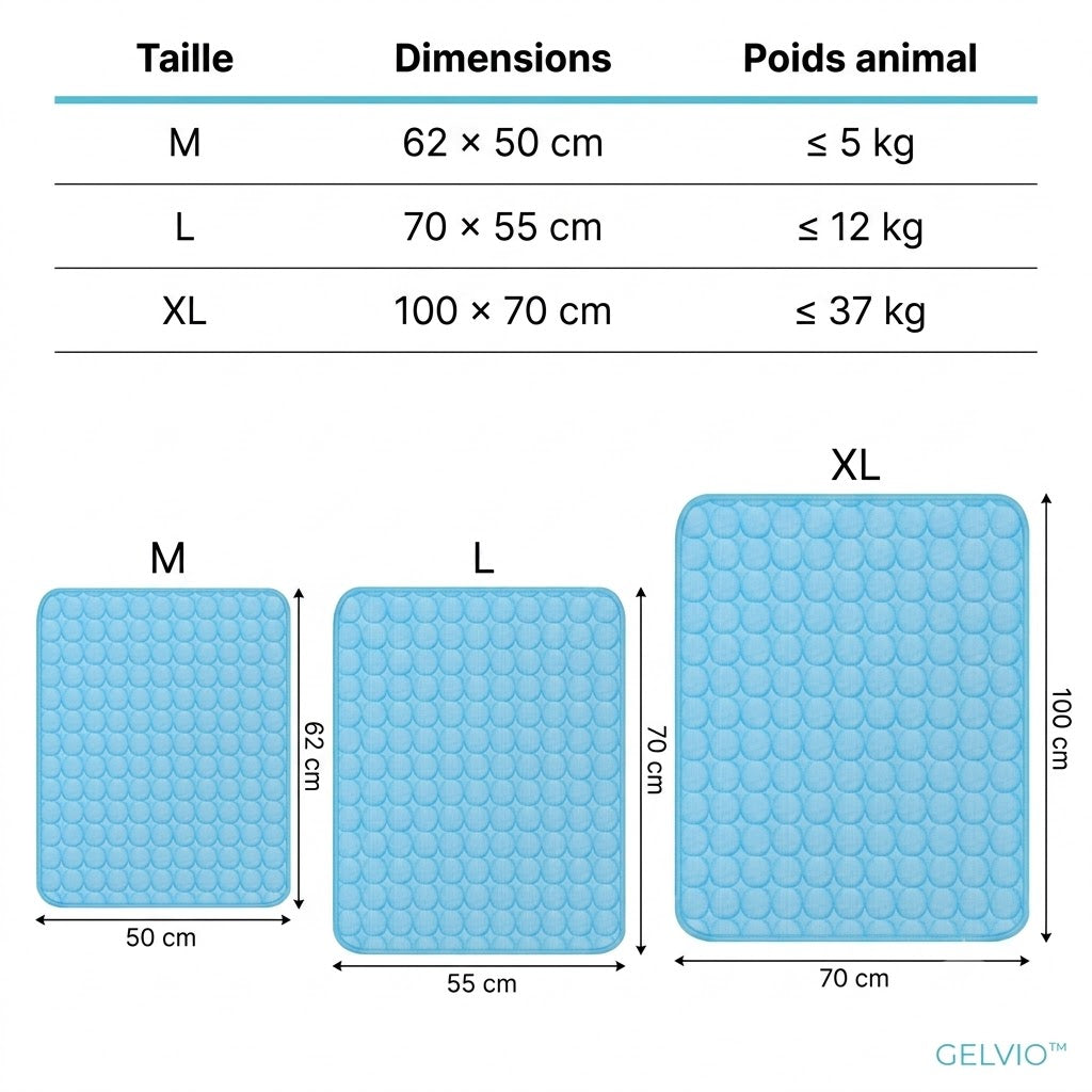 Tapis Rafraîchissant GELVIO™ — Ice Silk Technology