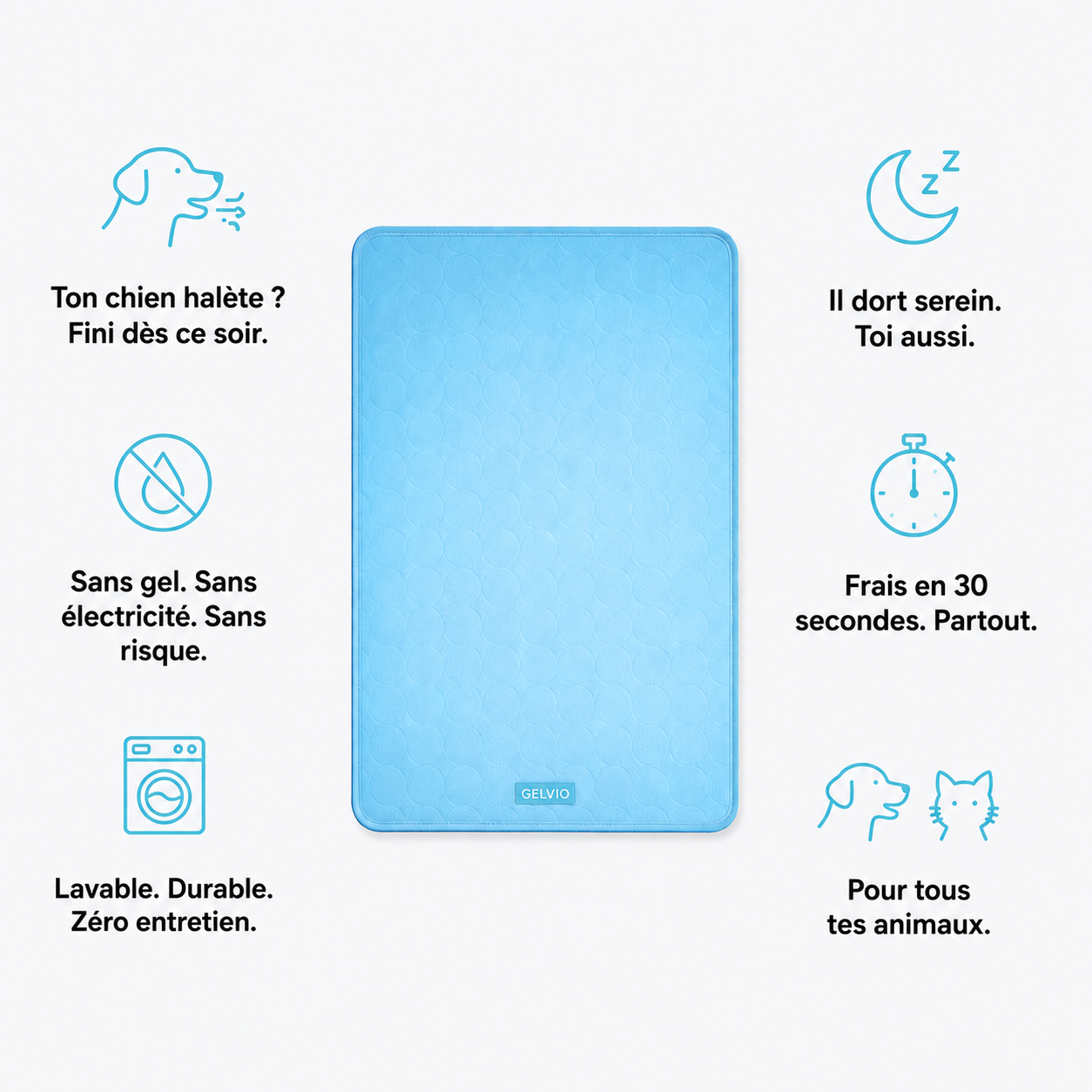 Tapis Rafraîchissant GELVIO™ — Ice Silk Technology